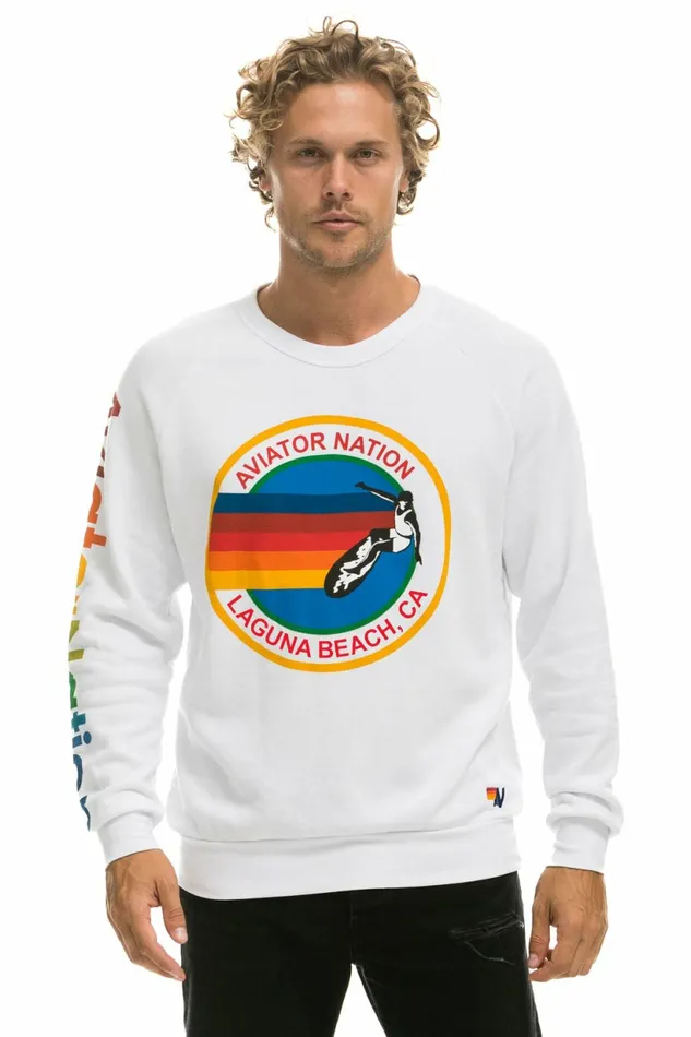 Women AVIATOR NATION LAGUNA BEACH SWEATSHIRT 8211 WHITE Aviator Nation UnisexCrewSweatshirt Women AVIATOR NATION LAGUNA BEACH SWEATSHIRT 8211 WHITE Aviator Nation UnisexCrewSweatshirt