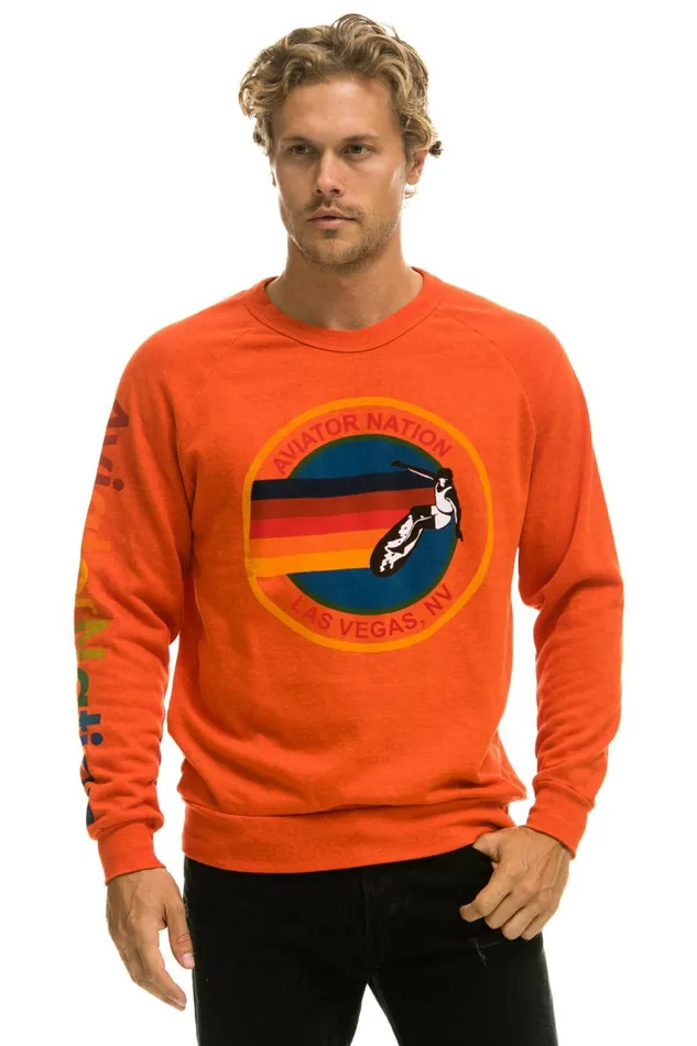 Women AVIATOR NATION LAS VEGAS SWEATSHIRT 8211 ORANGE Aviator Nation UnisexCrewSweatshirt Women AVIATOR NATION LAS VEGAS SWEATSHIRT 8211 ORANGE Aviator Nation UnisexCrewSweatshirt