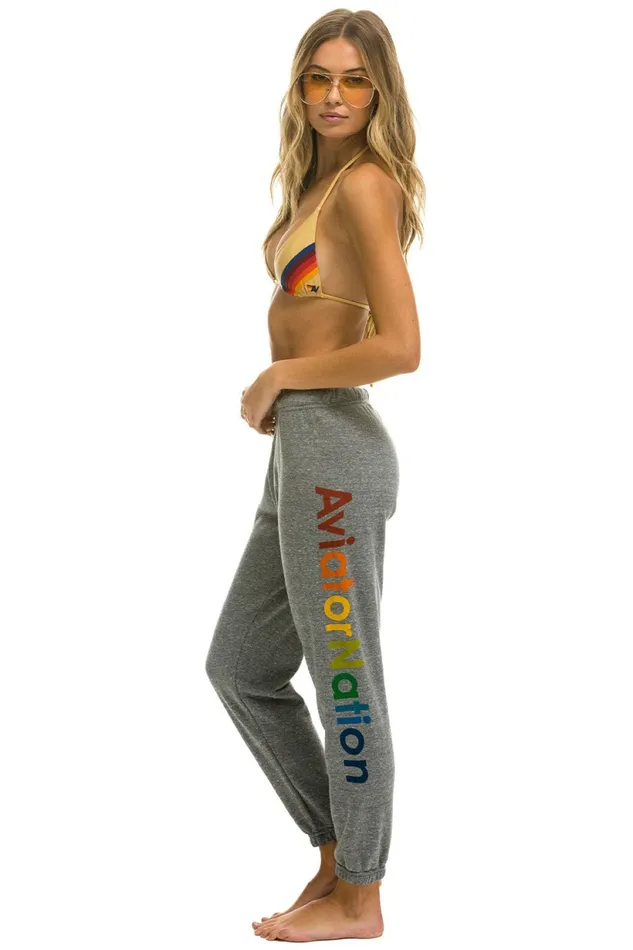 Women AVIATOR NATION MIAMI SWEATPANTS 8211 HEATHER GREY Aviator Nation Sweatpants Women AVIATOR NATION MIAMI SWEATPANTS 8211 HEATHER GREY Aviator Nation Sweatpants