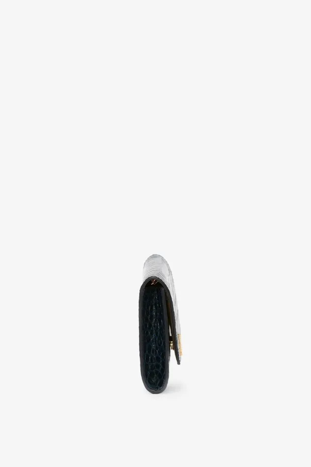 Women Bags Victoria Beckham Wallet On Chain In Midnight CrocEffect Leather