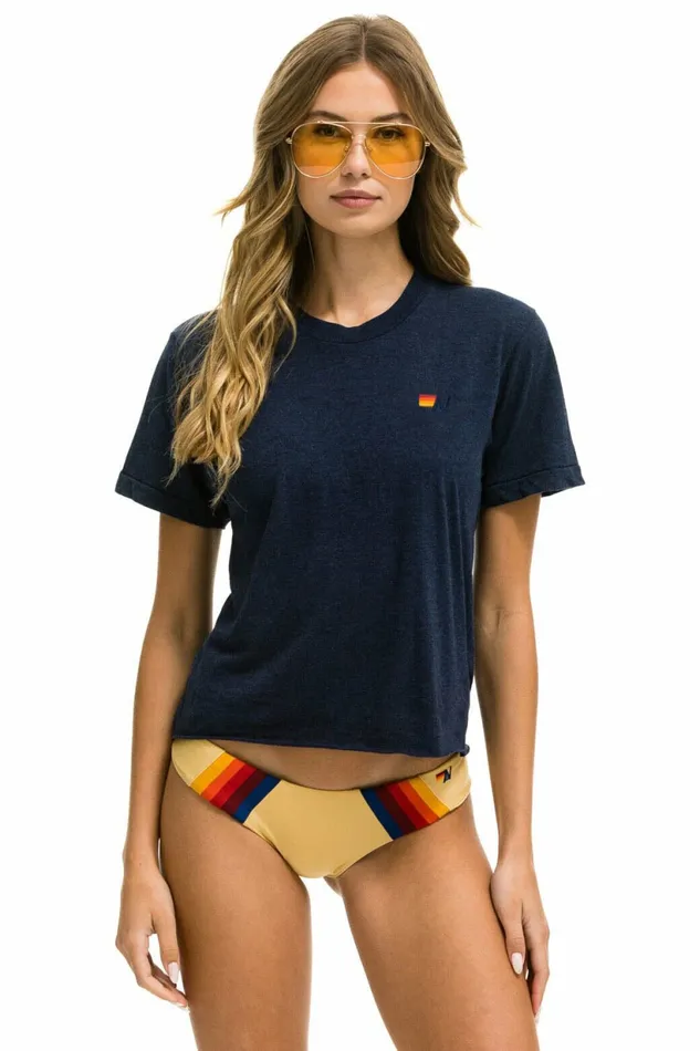 Women BASIC BOYFRIEND TEE 8211 NAVY Aviator Nation UnisexTees