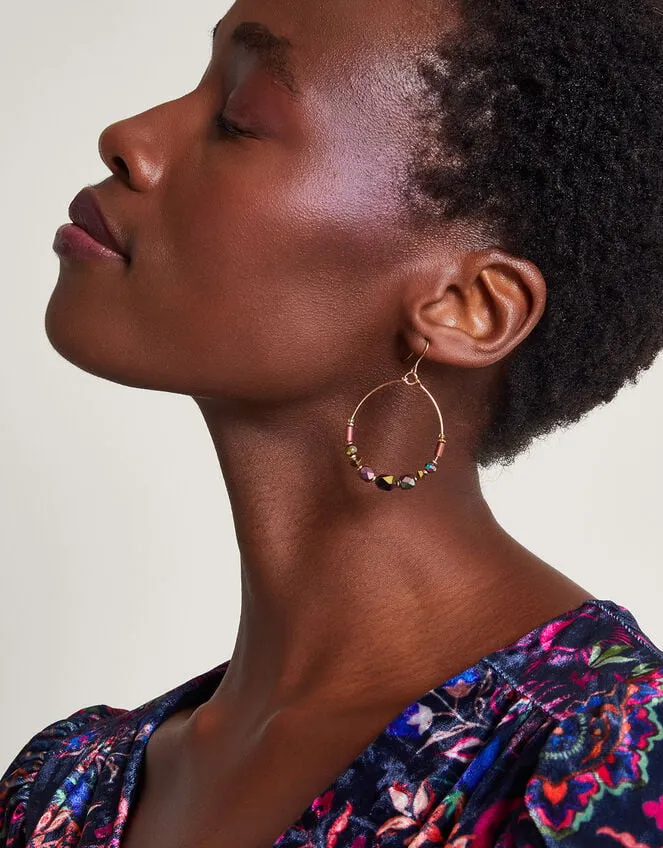 Women Beaded Hoop Earrings Monsoon Jewellery and Hair