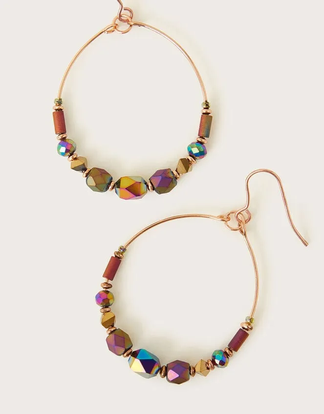 Women Beaded Hoop Earrings Monsoon Jewellery and Hair