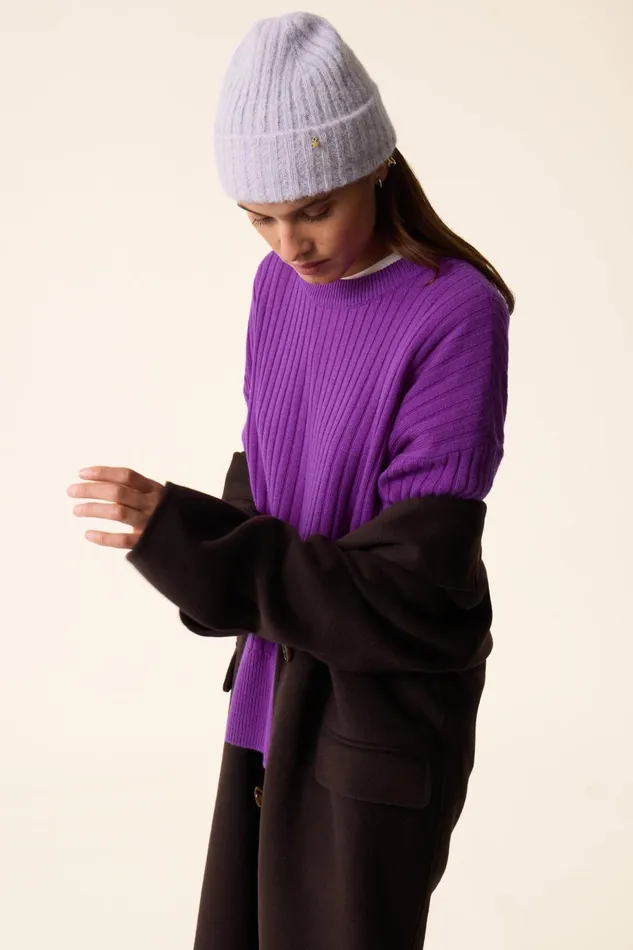 Women Beanie Hat Anthonin Souffle Chine Bonnet Alpaga Superfine Gris Bleu Des Petits Hauts Scarves and Beanies