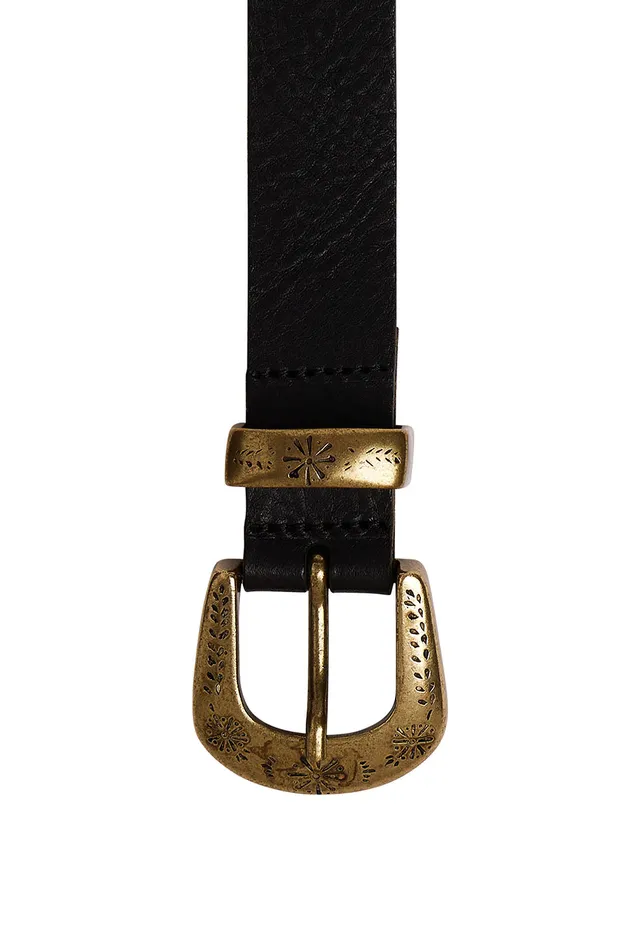 Women Belt Neriette Noir Ceinture Cuir Noir Des Petits Hauts Belts