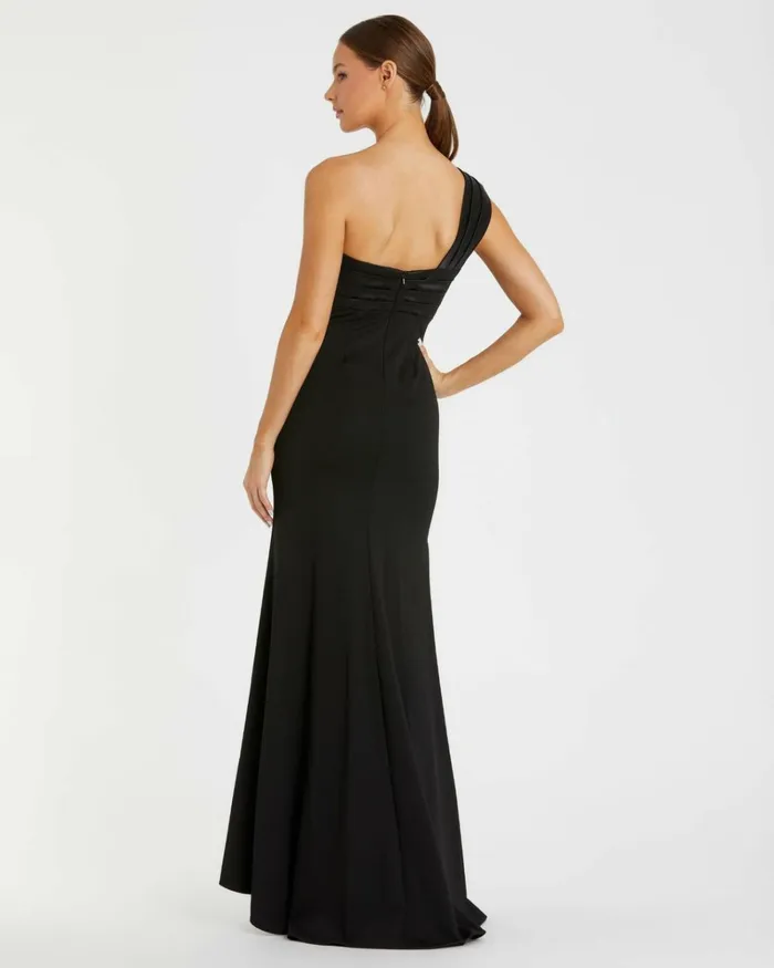 Women Best Sellers Mac Duggal One Shoulder Draped Trumpet Gown Black