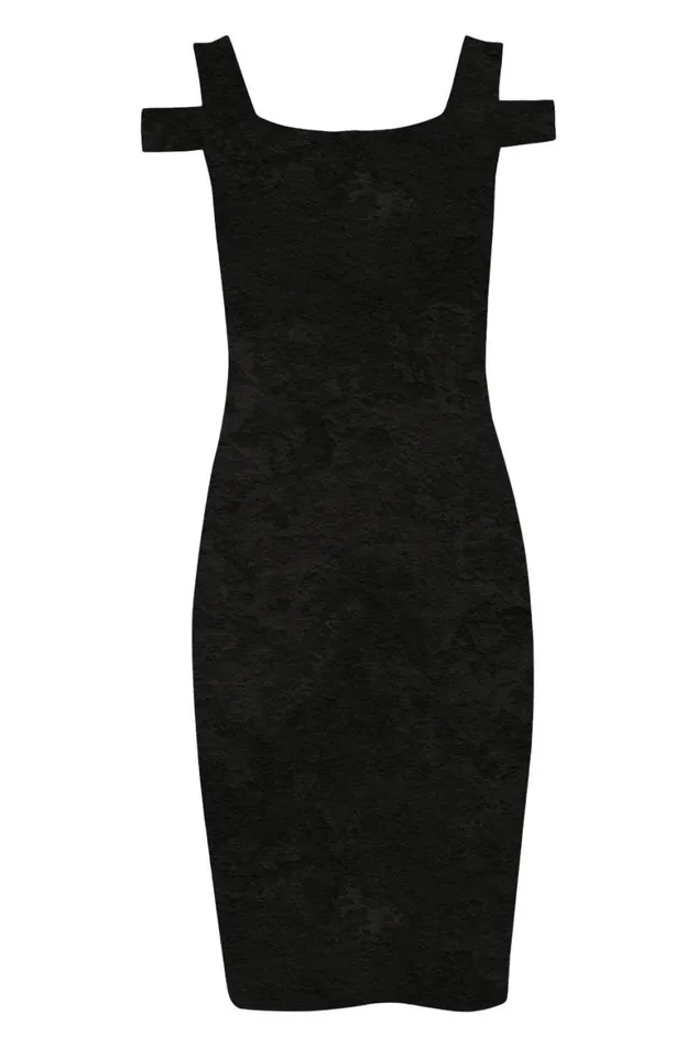 Women Black Velvet Cold Shoulder Dress Roman Dresses