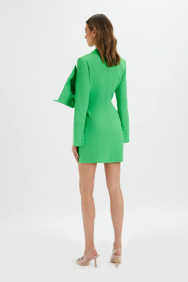 Women Blazer Dresses Lavish Alice ROSALIE Bow Detail Mini Blazer Dress In Green Green