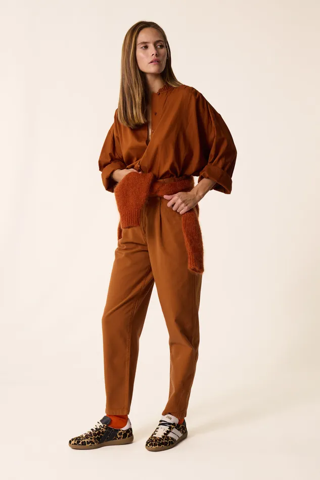 Women Blouse Rudy Ecureuil Blouse Coton Marron Chaud Des Petits Hauts Blouses Shirts and Tops