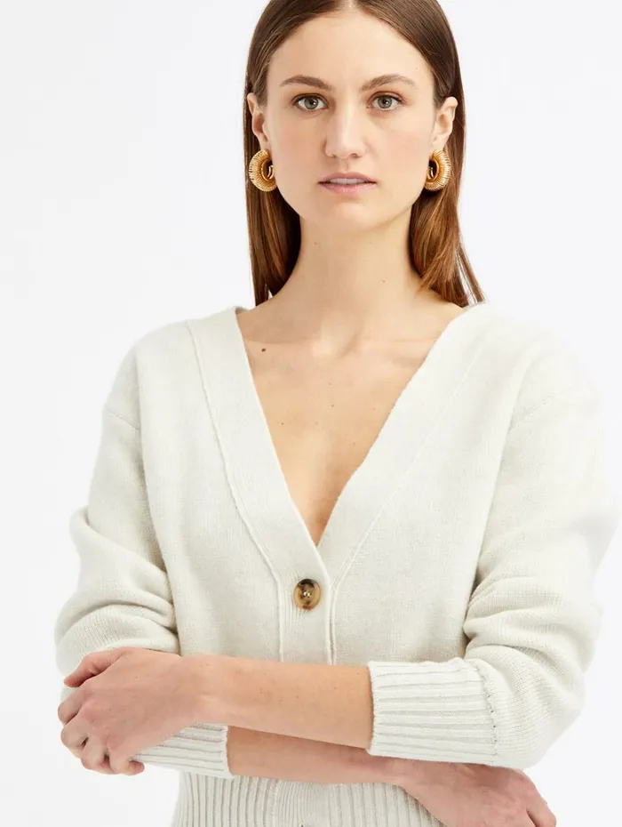 Women Blouses and Knits Oscar De La Renta Cashmere Boxy Cardigan Ivory Women Blouses and Knits Oscar De La Renta Cashmere Boxy Cardigan Ivory