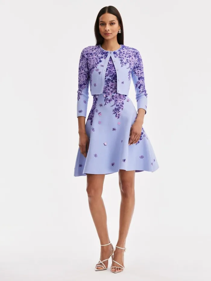 Women Blouses and Knits Oscar De La Renta Degrad Lilac Jacquard Cropped Cardigan Lilacblue Women Blouses and Knits Oscar De La Renta Degrad Lilac Jacquard Cropped Cardigan Lilacblue