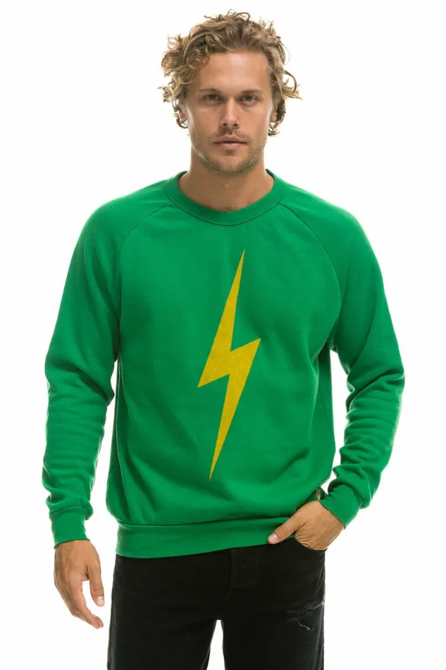 Women BOLT CREW SWEATSHIRT 8211 KELLY GREEN Aviator Nation UnisexCrewSweatshirt Women BOLT CREW SWEATSHIRT 8211 KELLY GREEN Aviator Nation UnisexCrewSweatshirt