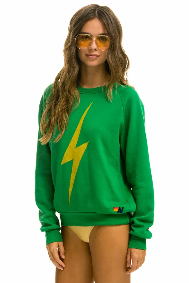 Women BOLT CREW SWEATSHIRT 8211 KELLY GREEN Aviator Nation UnisexCrewSweatshirt Women BOLT CREW SWEATSHIRT 8211 KELLY GREEN Aviator Nation UnisexCrewSweatshirt