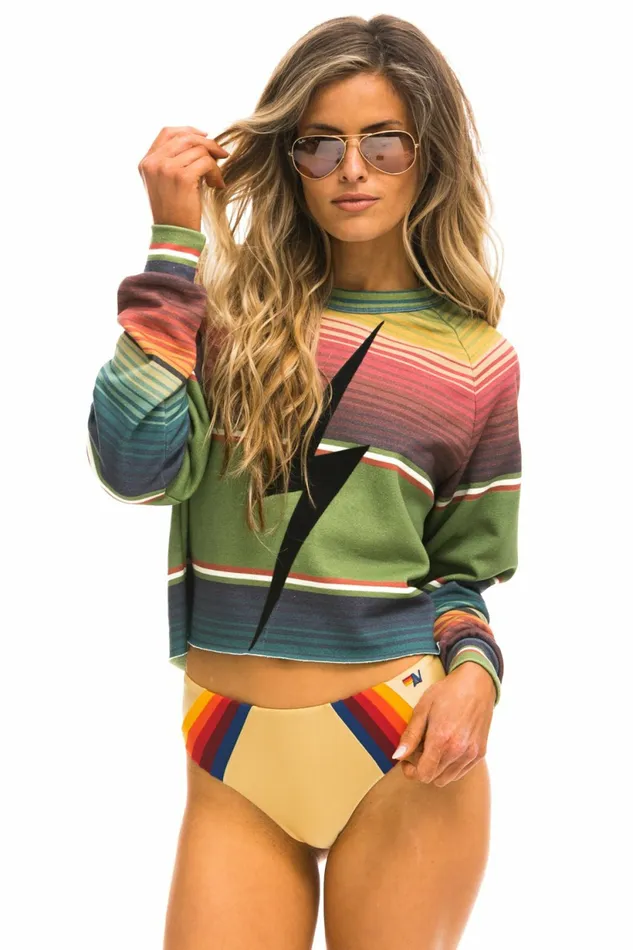 Women BOLT STITCH CROPPED CREW SWEATSHIRT 8211 TULUM JUNGLE GREEN Aviator Nation UnisexCrewSweatshirt Women BOLT STITCH CROPPED CREW SWEATSHIRT 8211 TULUM JUNGLE GREEN Aviator Nation UnisexCrewSweatshirt