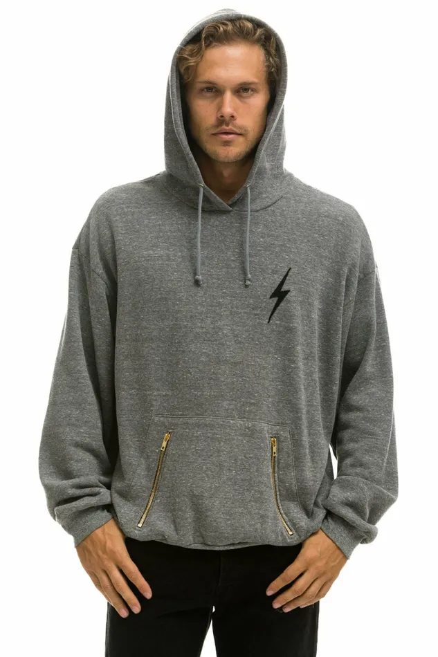 Women BOLT STITCH RELAXED PULLOVER HOODIE W POCKET ZIPPERS 8211 HEATHER BLACK Aviator Nation BoltCollection Women BOLT STITCH RELAXED PULLOVER HOODIE W POCKET ZIPPERS 8211 HEATHER BLACK Aviator Nation BoltCollection