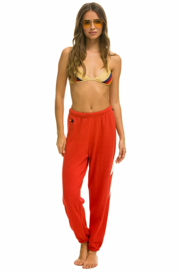 Women BOLT STITCH SWEATPANTS 8211 RED WHITE Aviator Nation Sweatpants Women BOLT STITCH SWEATPANTS 8211 RED WHITE Aviator Nation Sweatpants