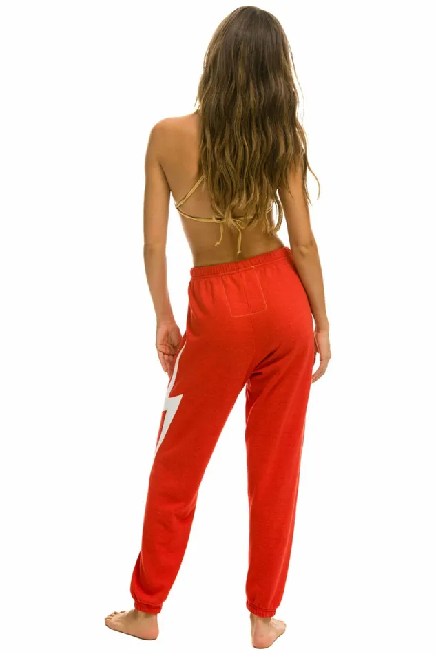 Women BOLT STITCH SWEATPANTS 8211 RED WHITE Aviator Nation Sweatpants Women BOLT STITCH SWEATPANTS 8211 RED WHITE Aviator Nation Sweatpants