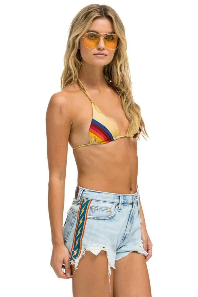 Women BOLT STRIPE BOYFRIEND CUTOFF JEAN SHORTS 8211 SUPER LIGHT Aviator Nation Shorts Women BOLT STRIPE BOYFRIEND CUTOFF JEAN SHORTS 8211 SUPER LIGHT Aviator Nation Shorts