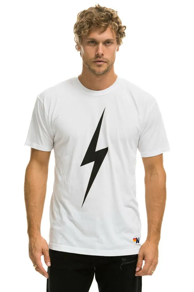 Women BOLT TEE 8211 WHITE Aviator Nation UnisexTees