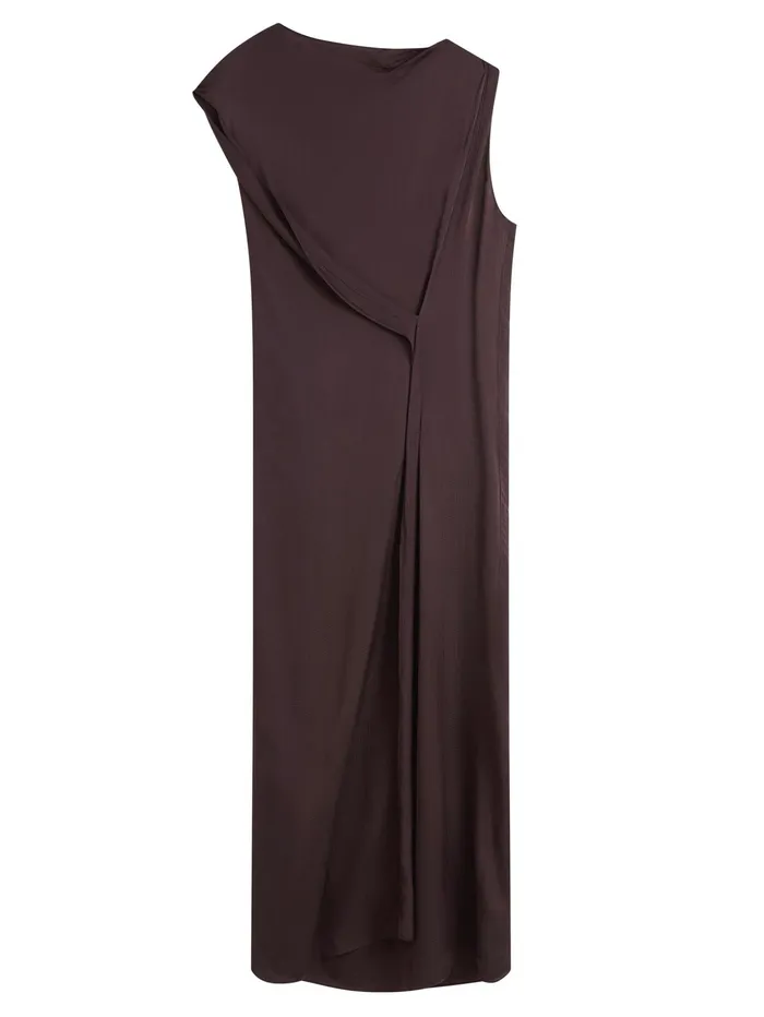 Women Bondi Born 8211 Ardea Draped Dress In Brown Mocha The UNDONE Dresses