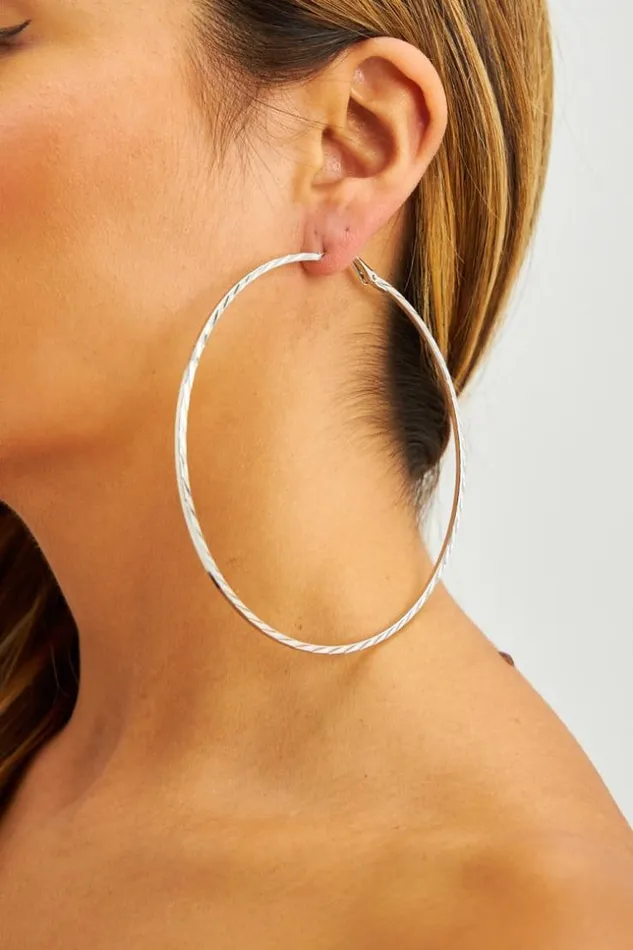 Women Boucles D039oreilles Maxi Anneaux Cisels Dors Silver Brentiny Paris Earrings Women Boucles D039oreilles Maxi Anneaux Cisels Dors Silver Brentiny Paris Earrings