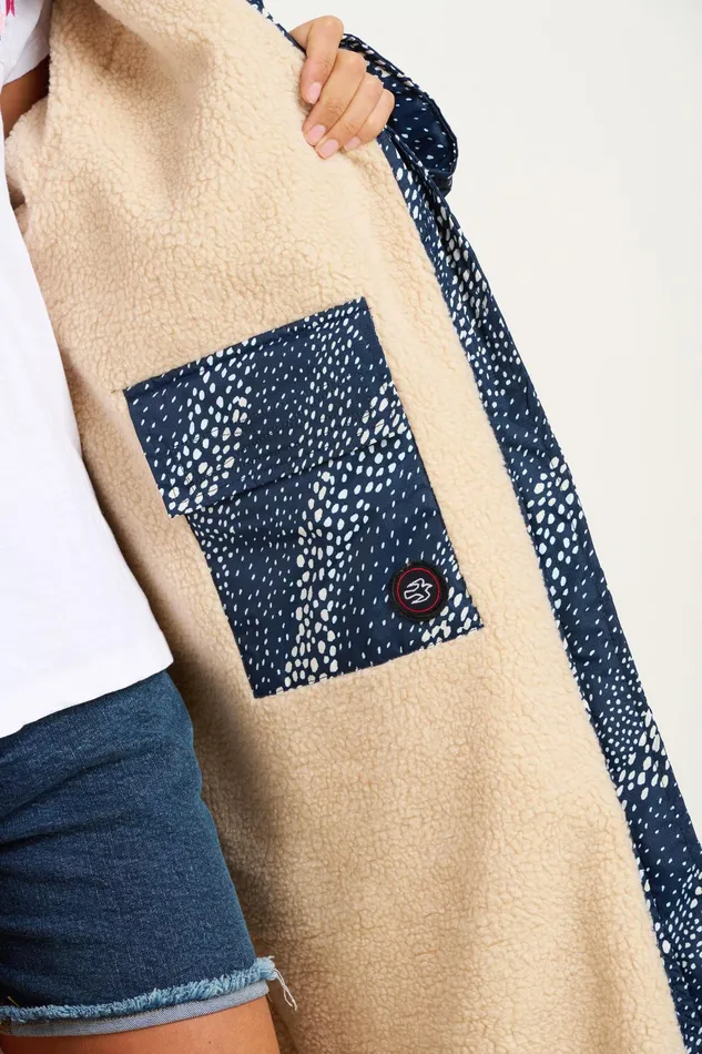 Women Brakeburn Coats And Jackets Navy Flowing Dots Changing Robe