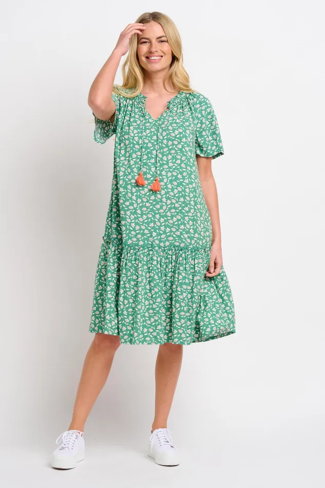 Women Brakeburn Dresses Green Spring Garden Dress With Tassels