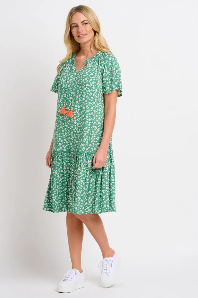 Women Brakeburn Dresses Green Spring Garden Dress With Tassels