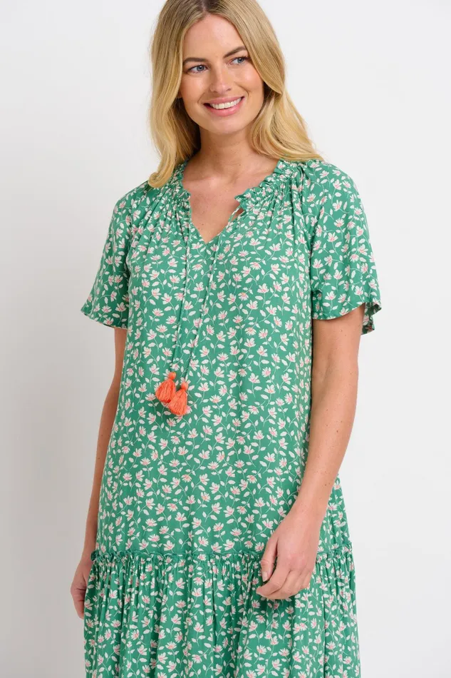 Women Brakeburn Dresses Green Spring Garden Dress With Tassels
