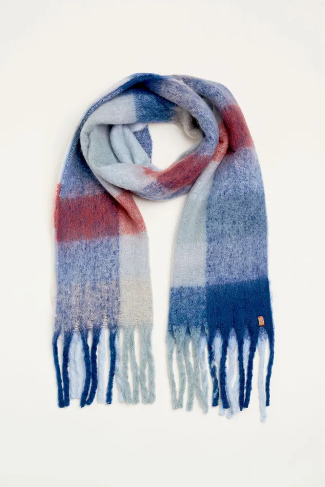 Women Brakeburn Scarves Navy Mix Check Scarf