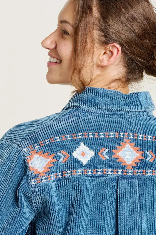 Women Brakeburn Shirts Blue Alum Shacket