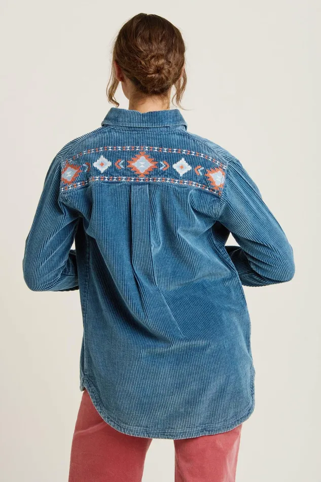 Women Brakeburn Shirts Blue Alum Shacket