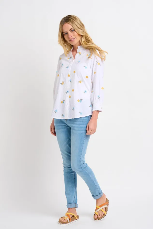 Women Brakeburn Shirts OffWhite Embroidered Noa Blouse