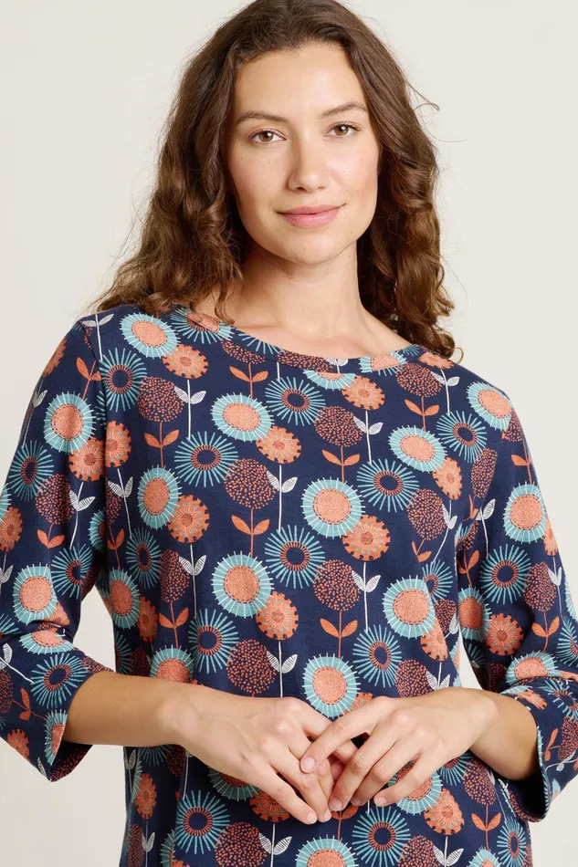 Women Brakeburn Tops TShirts And Vests Navy Freya Long Three Quarter Sleeve Tshirt