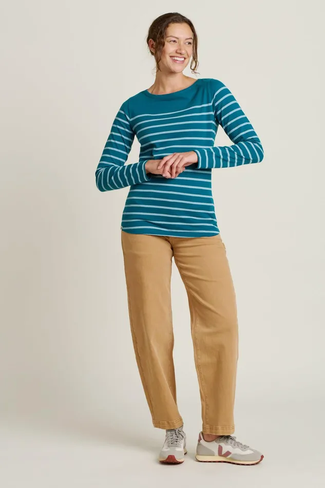 Women Brakeburn Tops TShirts And Vests Teal Harbour Stripe Tee