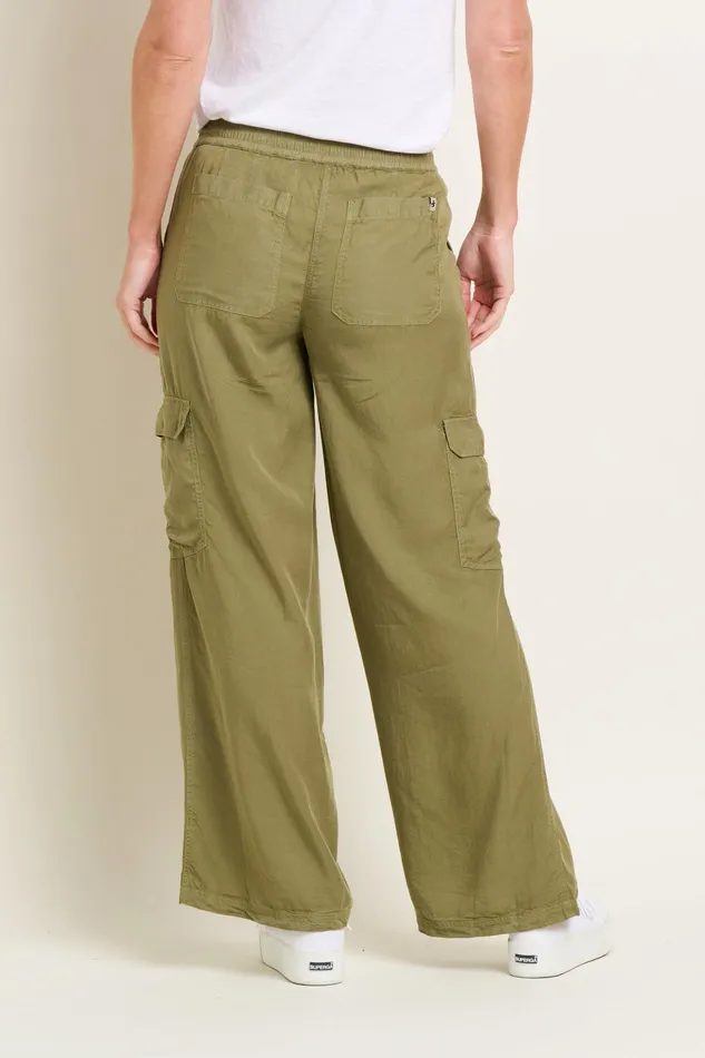 Women Brakeburn Trousers Skirts and Shorts Khaki Wide Leg Side Pocket Trouser