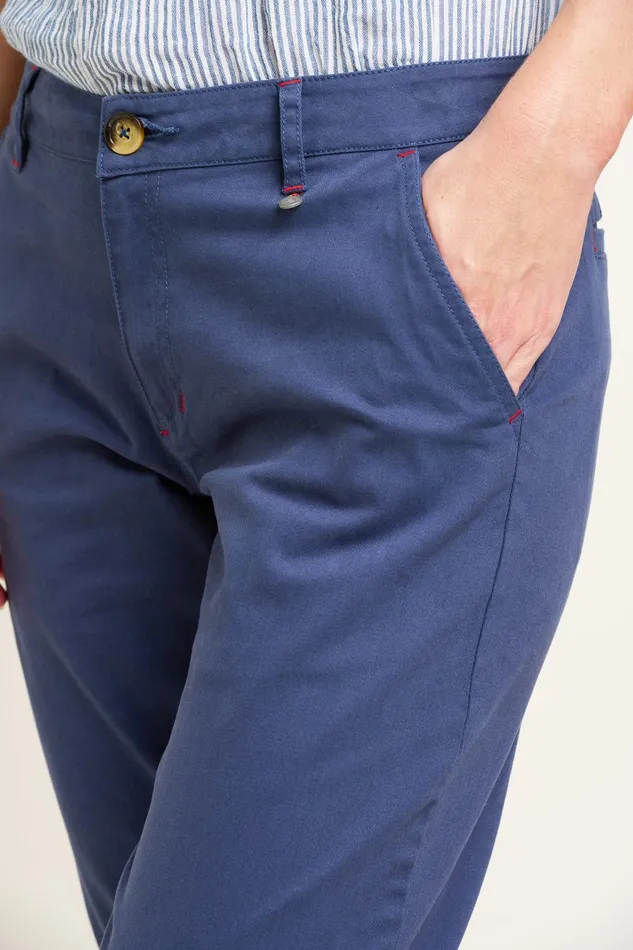 Women Brakeburn Trousers Skirts and Shorts Navy Trim Detail Cropped Blake