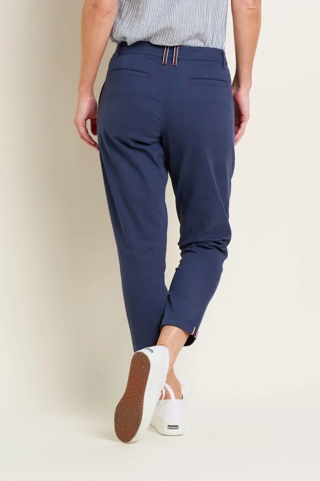 Women Brakeburn Trousers Skirts and Shorts Navy Trim Detail Cropped Blake