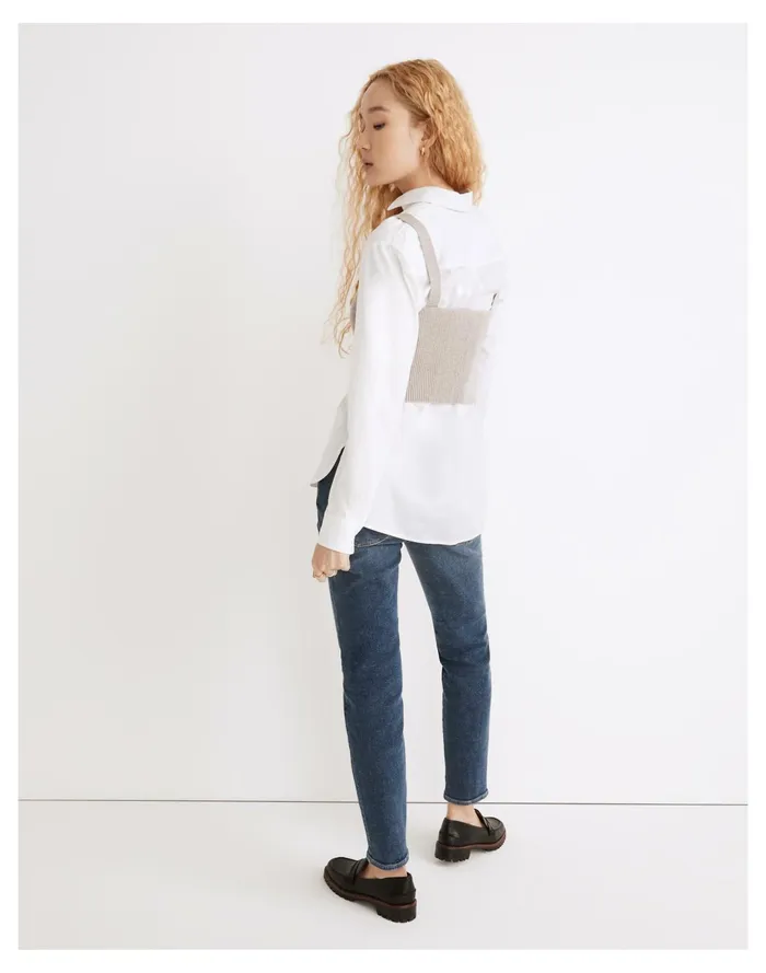 Women Brodale Crop Sweater Tank Heather Stone Madewell Sweaters Women Brodale Crop Sweater Tank Heather Stone Madewell Sweaters
