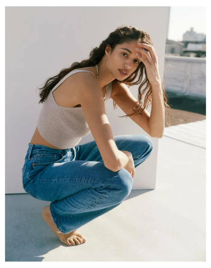 Women Brodale Crop Sweater Tank Heather Stone Madewell Sweaters Women Brodale Crop Sweater Tank Heather Stone Madewell Sweaters