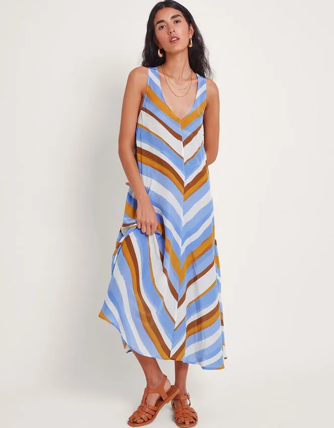 Women Byrdie Stripe Dress Blue Monsoon Dresses