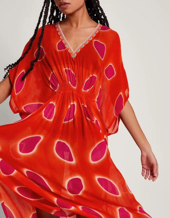 Women Calypso Petal Kaftan Red Monsoon Beachwear and Swimwear