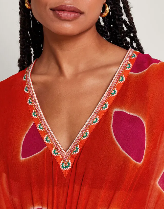 Women Calypso Petal Kaftan Red Monsoon Beachwear and Swimwear