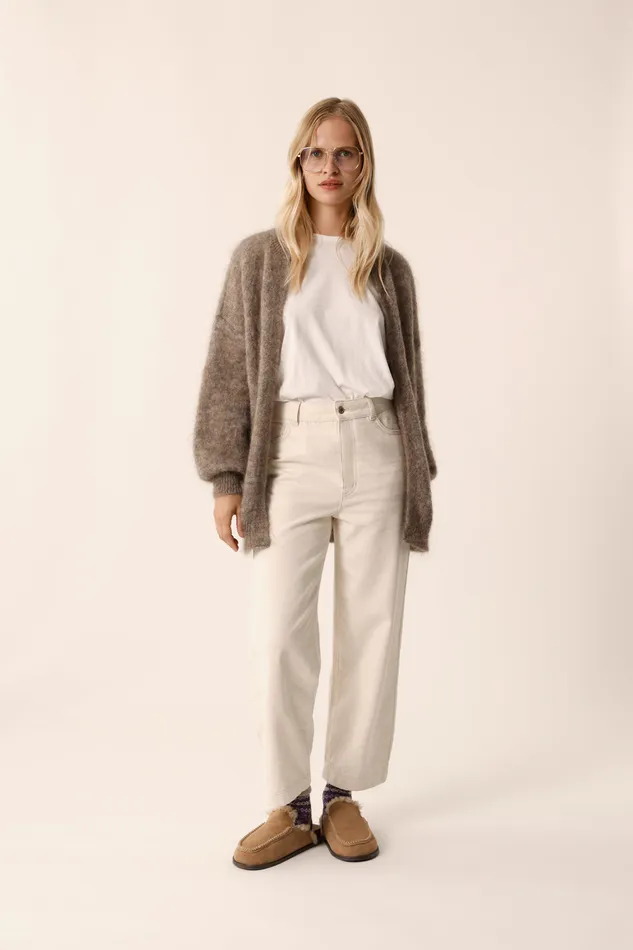 Women Cardigan Altea Marmotte Gilet Mohair Beige Fonc Des Petits Hauts Jumpers and Cardigans Women Cardigan Altea Marmotte Gilet Mohair Beige Fonc Des Petits Hauts Jumpers and Cardigans