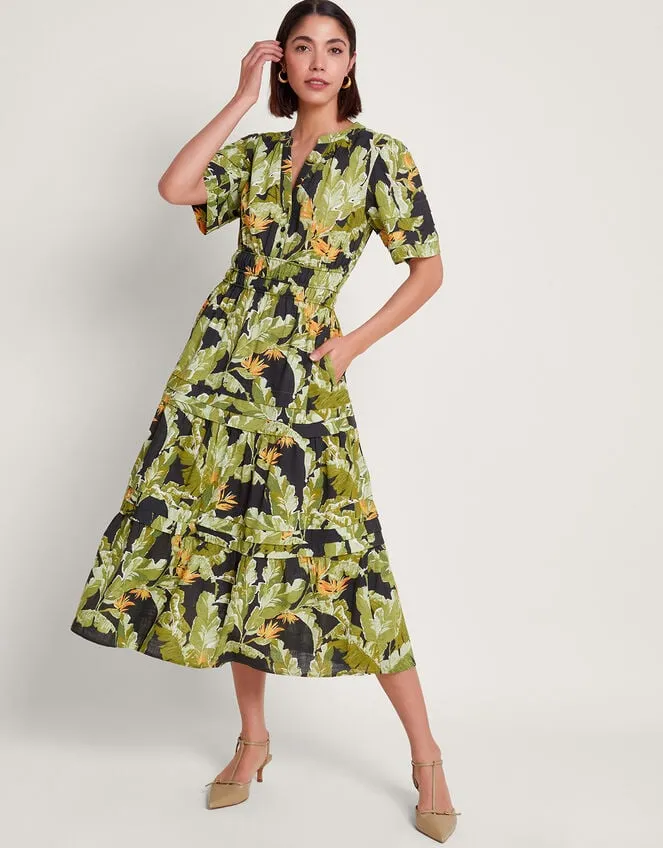 Women Carmina Print Dress Black Monsoon Dresses