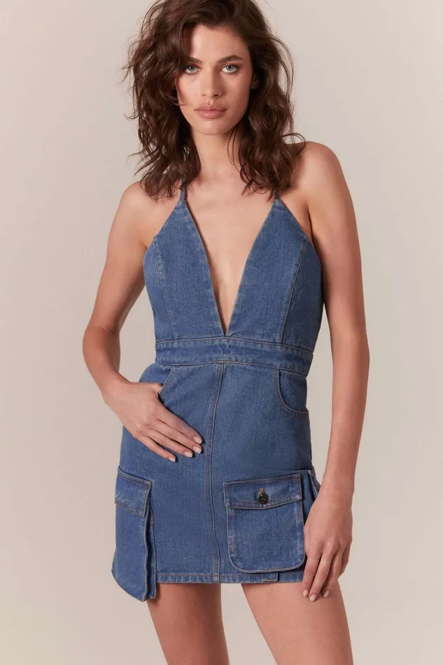Women Casual Dresses Bardot Zerah Cargo Mini Dress In Vintage Blue Vintage Blue Women Casual Dresses Bardot Zerah Cargo Mini Dress In Vintage Blue Vintage Blue