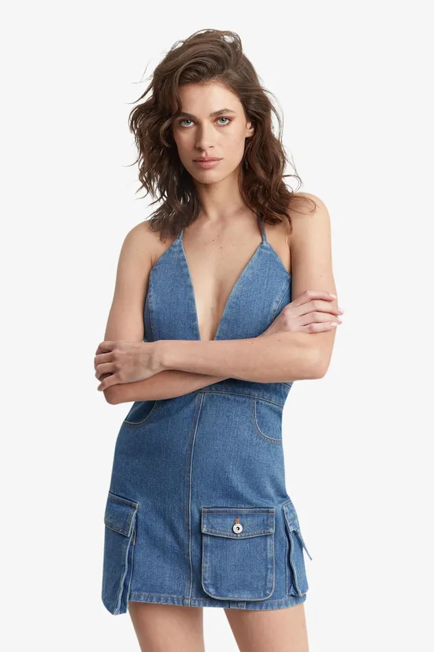 Women Casual Dresses Bardot Zerah Cargo Mini Dress In Vintage Blue Vintage Blue Women Casual Dresses Bardot Zerah Cargo Mini Dress In Vintage Blue Vintage Blue