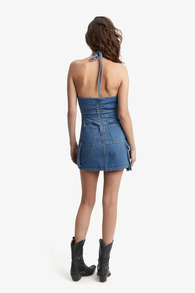 Women Casual Dresses Bardot Zerah Cargo Mini Dress In Vintage Blue Vintage Blue Women Casual Dresses Bardot Zerah Cargo Mini Dress In Vintage Blue Vintage Blue