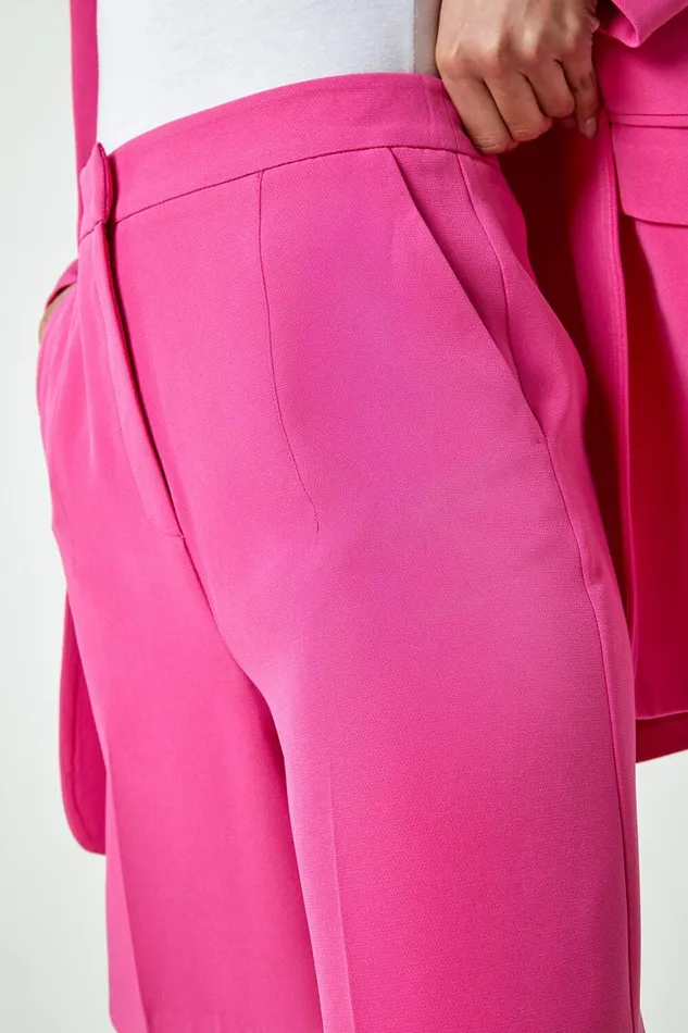 Women Cerise Tailored Bermuda Shorts Roman Coords