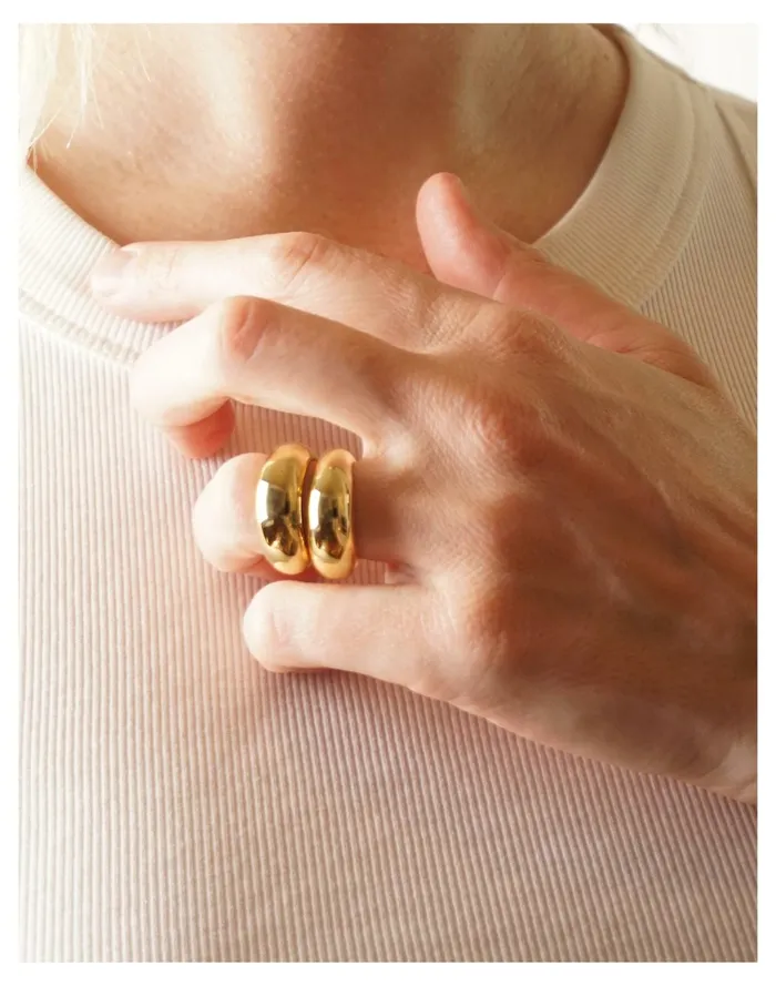 Women CHARLOTTE CAUWE STUDIO Bubble Ring Set In Gold and Sterling Silver Gold Madewell Rings Women CHARLOTTE CAUWE STUDIO Bubble Ring Set In Gold and Sterling Silver Gold Madewell Rings